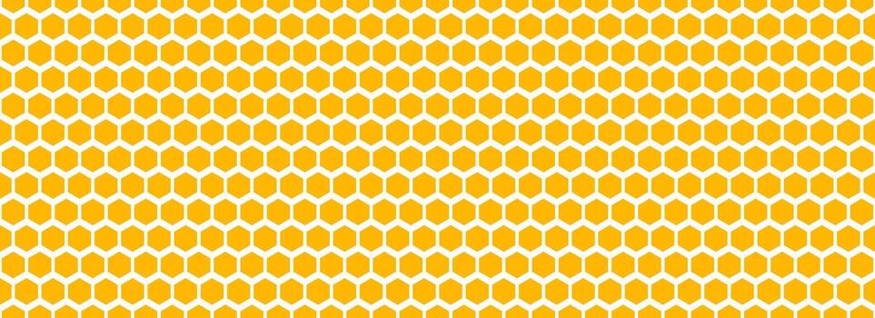 Seamless honeycomb pattern texture. Golden honey beehive mosaic shape wallpaper. Yellow repeated hexagon grid background. Orange repeating geometric hexagonal structure. vector