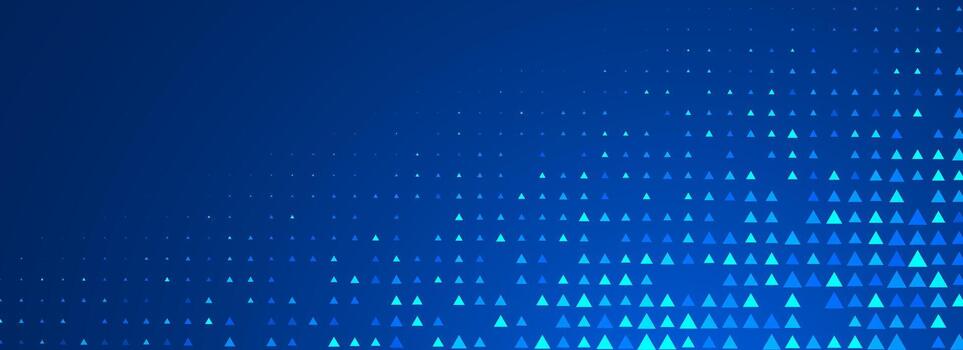 Blue neon triangle texture. Glowing arrow geometric background. Tech triangular mosaic pattern wallpaper. Fading arrow halftone gradient for healthcare banner, business booklet, science poster vector