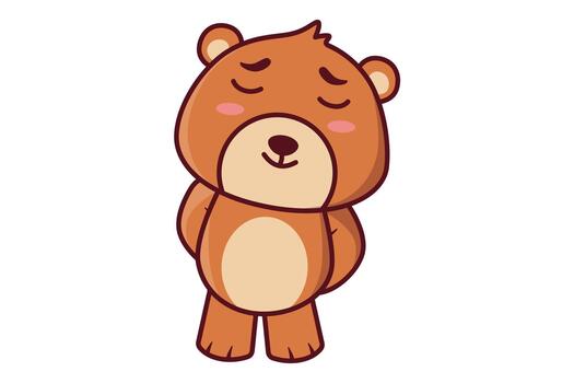 Cute Bear Apologizing Illustration vector