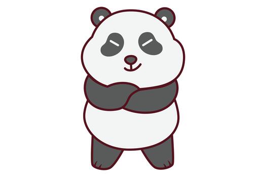 Panda Having Evil Idea Illustration vector