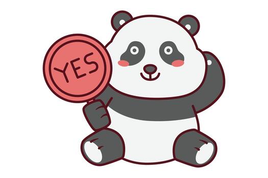 Panda Giving Yes Sign Illustration vector