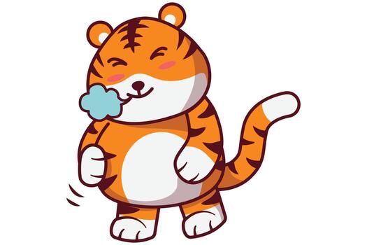 Illustration of a Very Full Tiger vector