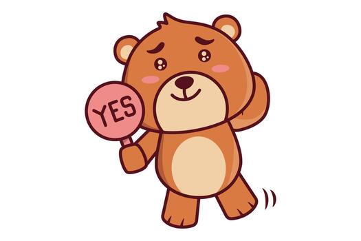 Cute Bear Give Yes Sign Illustration vector