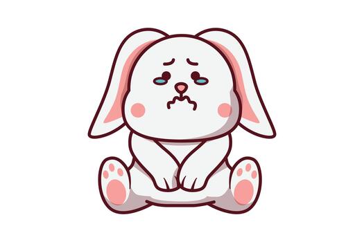 Rabbit Sad Illustration vector