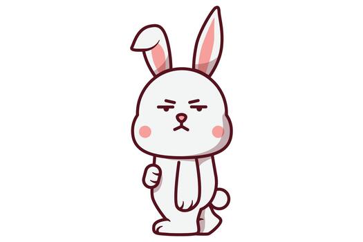Rabbit Looking Aside Illustration vector