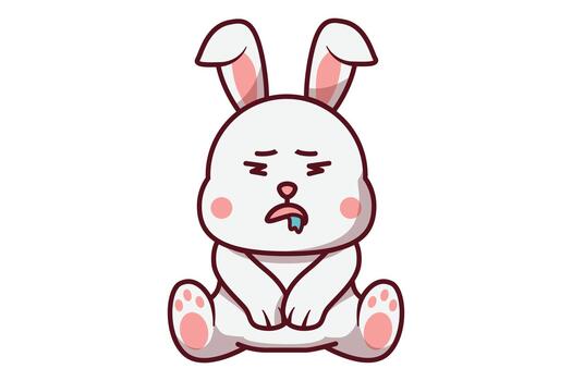 Rabbit Drowsy Illustration vector