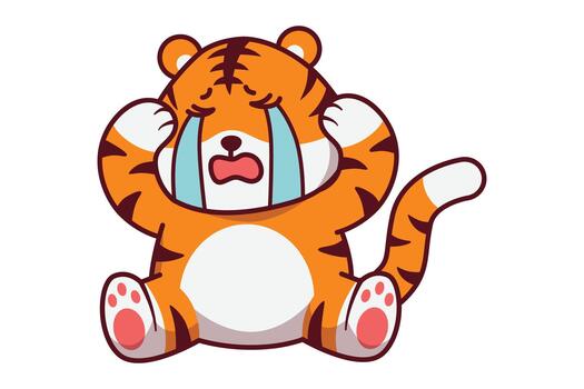 Distressed Animal Crying Illustration vector