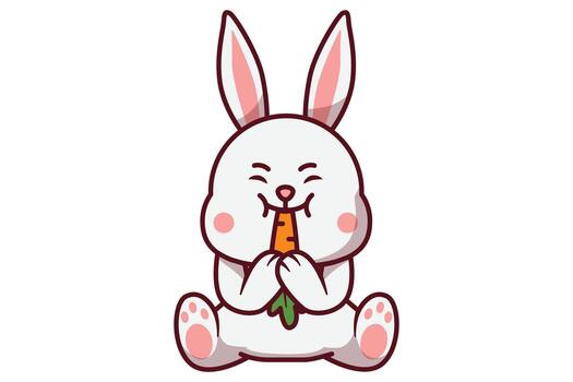 Rabbit Eating Illustration vector