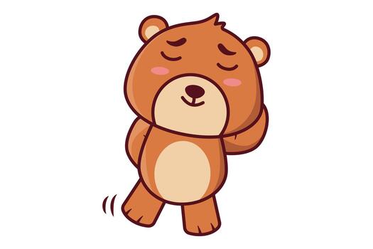 Cute Bear Feeling Shy Illustration vector