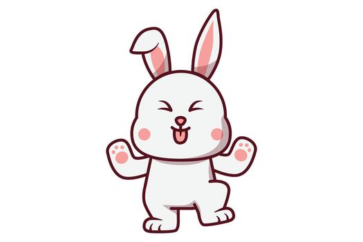 Rabbit Taunting Illustration vector