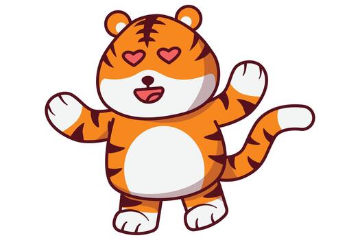 Illustration of a Tiger in Love vector