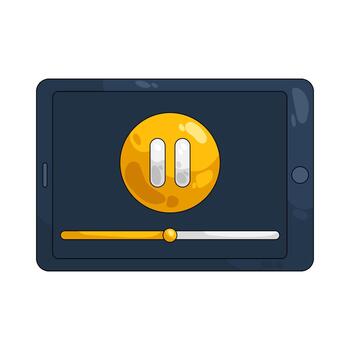 ilustración de tableta computadora con pausa botón vector