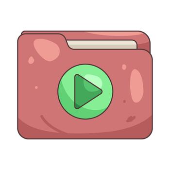 Illustration of Folder with Play Button vector