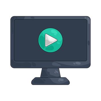 Illustration of Monitor with Play Button vector