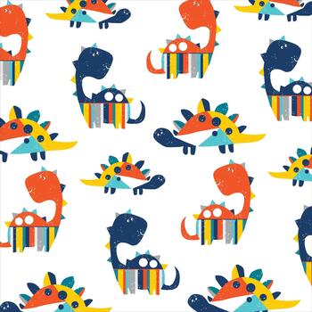 Dino all over pattern print illustrations vector