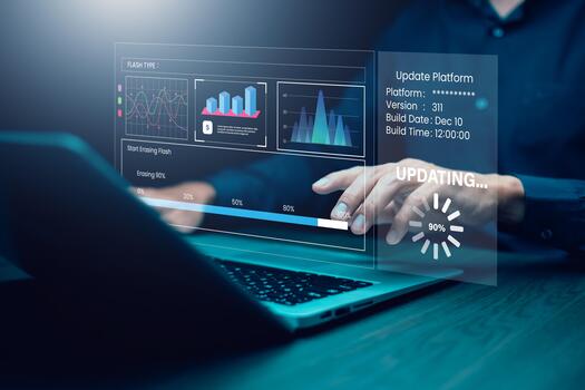Analytics and Data Management Systems.Business Analytics and Data Management Systems to make reports with KPI and metrics connected to the database for technology finance photo