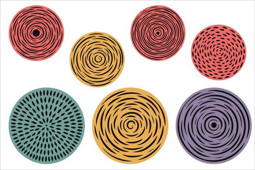 Vibrant circular patterns create a modern, playful design for backgrounds and textiles vector