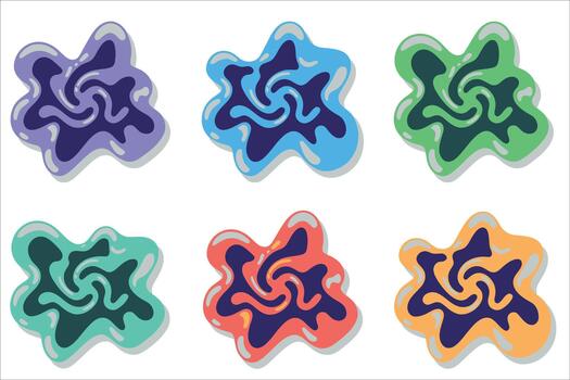 vibrante resumen formas colocar, Perfecto para moderno diseños y juguetón creativo proyectos vector