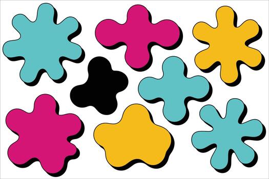 Vibrant funky blob pattern with retro 70s vibes for playful designs and backgrounds vector