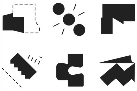 Bold geometric shapes create a modern abstract pattern, perfect for background designs vector