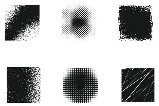 Monochrome grunge textures offer unique style to your project with dynamic patterns vector