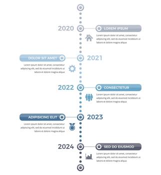Vertical timeline - infographic template with five elements with place for your icons and text vector