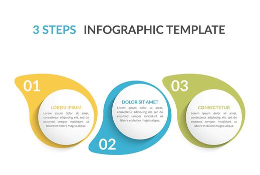 Infographic template with three steps, workflow, process chart vector