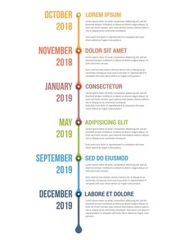 Vertical timeline template with six elements, infographic template for web, business, presentations, workflow or process diagram vector