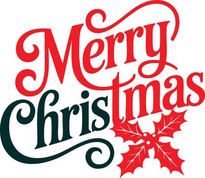 alegre Navidad mensaje en rojo guión vector