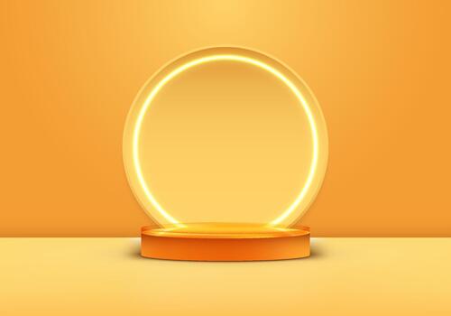 Glowing round display platform vector