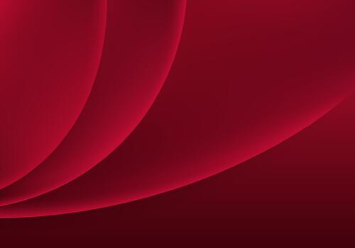 Abstract curved shapes overlapping paper style red background and texture vector