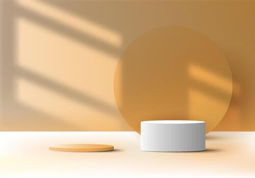 Minimalist 3D geometric shapes display vector