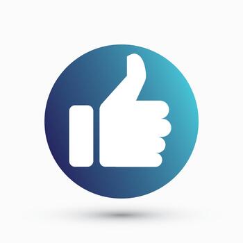 Blue Gradient Approval Icon for UI and Social Platforms vector