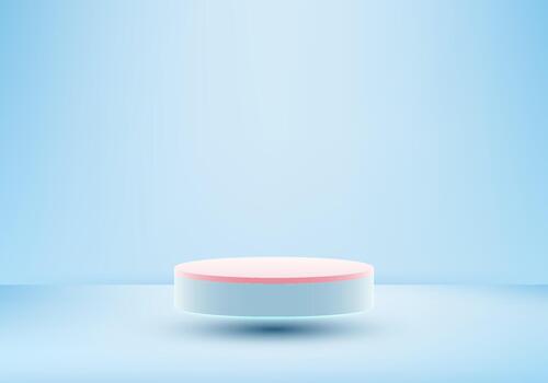 Modern display platform with blue background vector