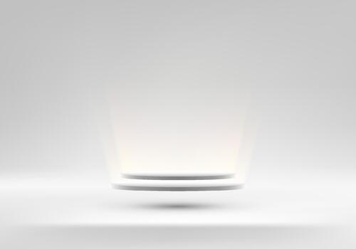 Floating display platform with soft lighting vector