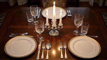 A table setting with silverware and place settings video