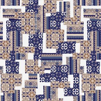 labor de retazos modelo con geométrico adornos diseño. vector