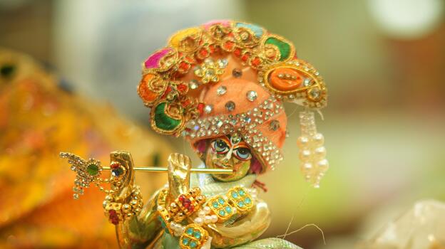 Group of Krishna Idols on Display photo