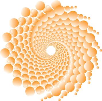 Spiral pattern of gradient orange oval circles abstract design vector