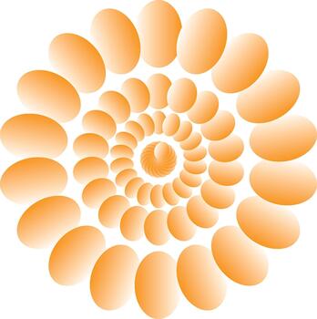 naranja espiral resumen modelo con degradado oval formas vector