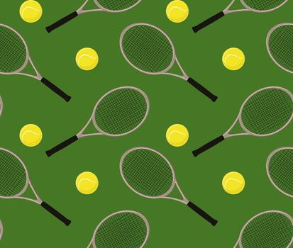 sin costura modelo con raqueta y tenis pelota vector