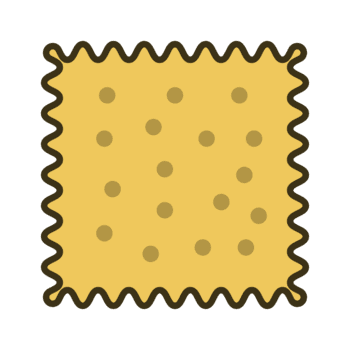 en enkel och rena platt design illustration av en kracker med porer, perfekt för använda sig av som en mellanmål eller mat relaterad element. png