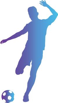 Silhouette of a Soccer Player in Shooting Pose vector