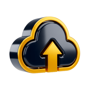 luxo ícone 3d ícone do 3d nuvem Envio ícone isolado em transparente fundo png