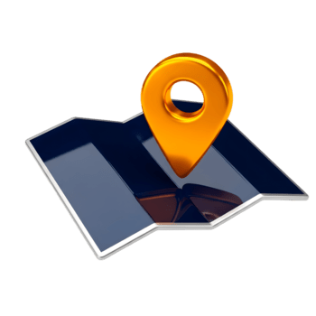 luxe icoon 3d van gouden kaart wijzer Aan een donker blauw gevouwen kaart, geïsoleerd Aan transparant achtergrond png