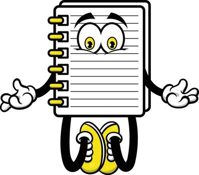Smiling cartoon notebook character vector