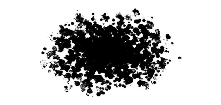 Abstract ink splatter effect with organic textured details on a white background vector