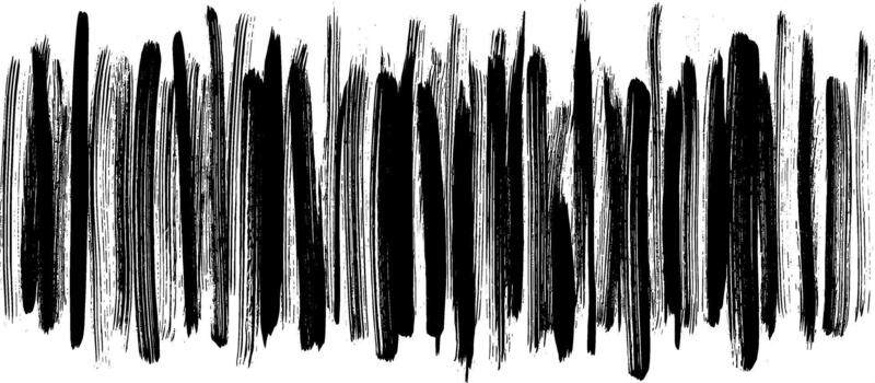 Dynamic black grunge paint brush strokes creating an abstract artistic texture on a clean white background vector