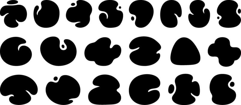 resumen negro formas patrón, varios gota siluetas en un repitiendo diseño vector