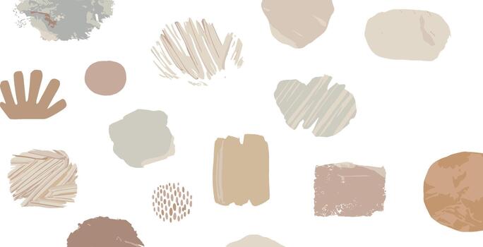 Abstract seamless pattern with organic shapes and hand-drawn textures in earthy tones, perfect for modern design backgrounds vector